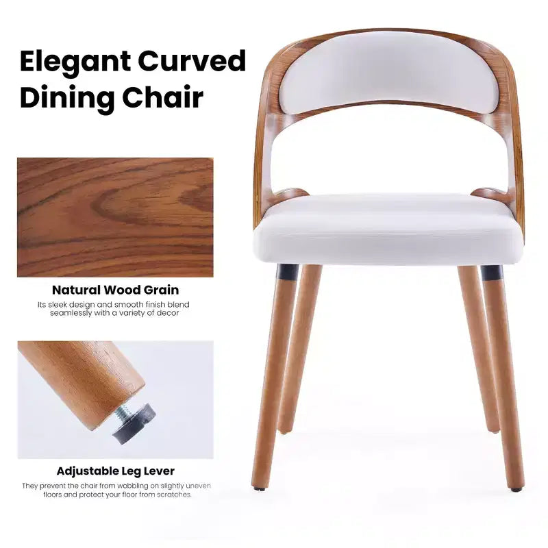 TUYOHW Modern Round Dining Chairs Set of 2,Upholstered Dining Room Chairs with Curved Backrest & Sturdy Wood Frame