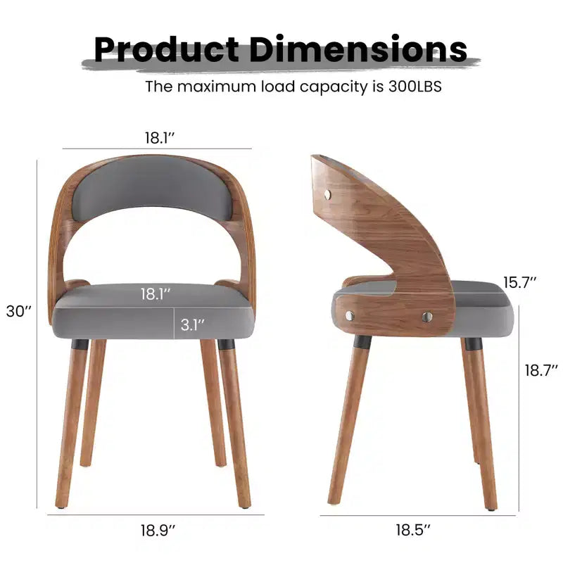TUYOHW Modern Round Dining Chairs Set of 2,Upholstered Dining Room Chairs with Curved Backrest & Sturdy Wood Frame