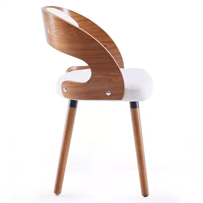 TUYOHW Modern Round Dining Chairs Set of 2,Upholstered Dining Room Chairs with Curved Backrest & Sturdy Wood Frame