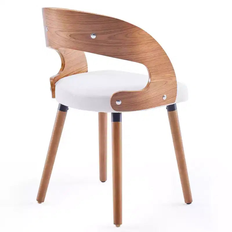 TUYOHW Modern Round Dining Chairs Set of 2,Upholstered Dining Room Chairs with Curved Backrest & Sturdy Wood Frame
