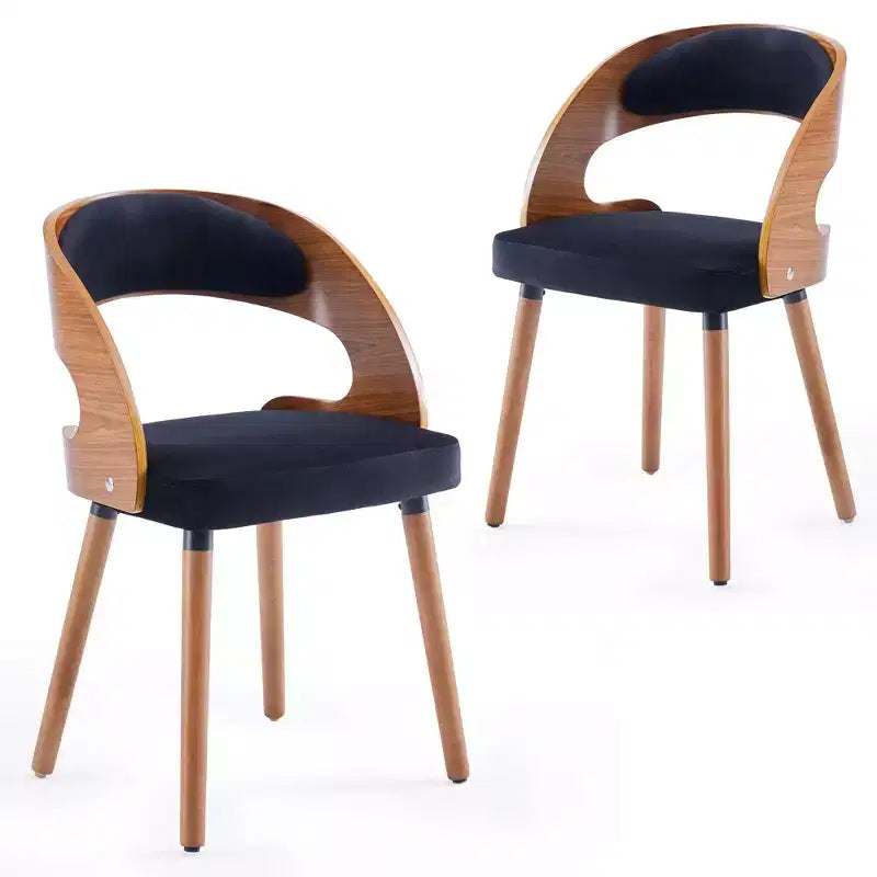 TUYOHW Modern Round Dining Chairs Set of 2,Upholstered Dining Room Chairs with Curved Backrest & Sturdy Wood Frame