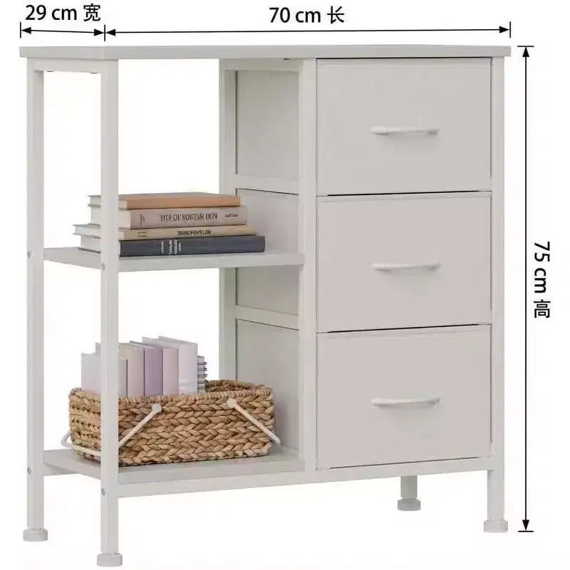 3 Drawer File Cabinet, Printer Stand with 2 Open Storage Shelves, Fabric Filing Cabinet Under Desk Office Organizer for Home Office