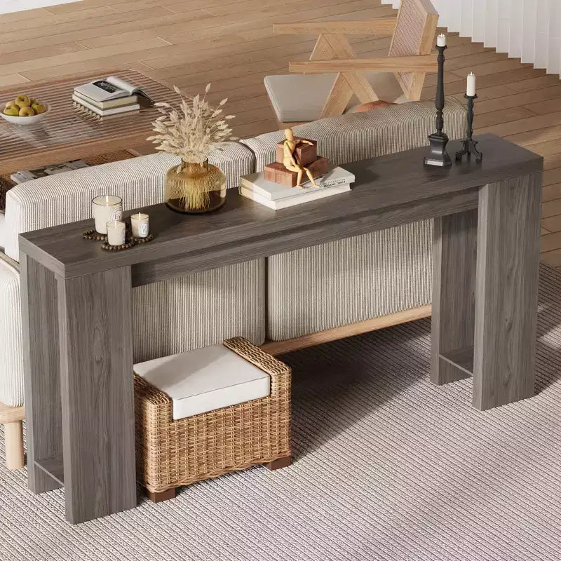 70.9inch Long Console Tables, Farmhouse Narrow Entryway Table - Rustic Wooden Sofa Table Behind Couch for Living Room Entrance Hallway Foyer