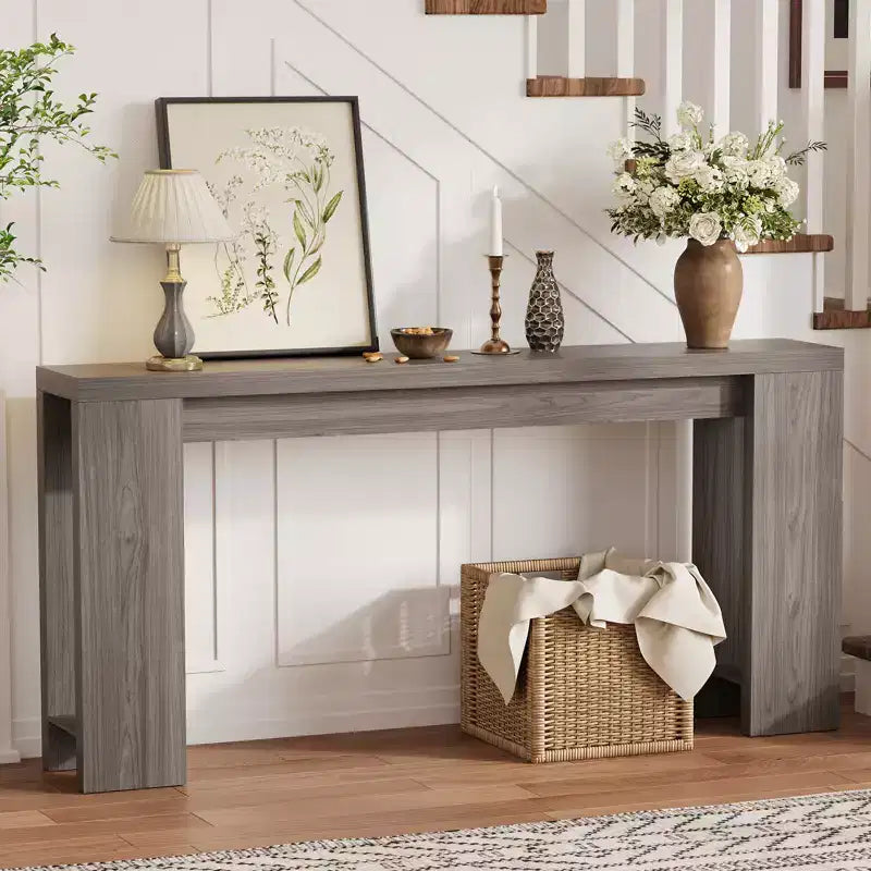 70.9inch Long Console Tables, Farmhouse Narrow Entryway Table - Rustic Wooden Sofa Table Behind Couch for Living Room Entrance Hallway Foyer