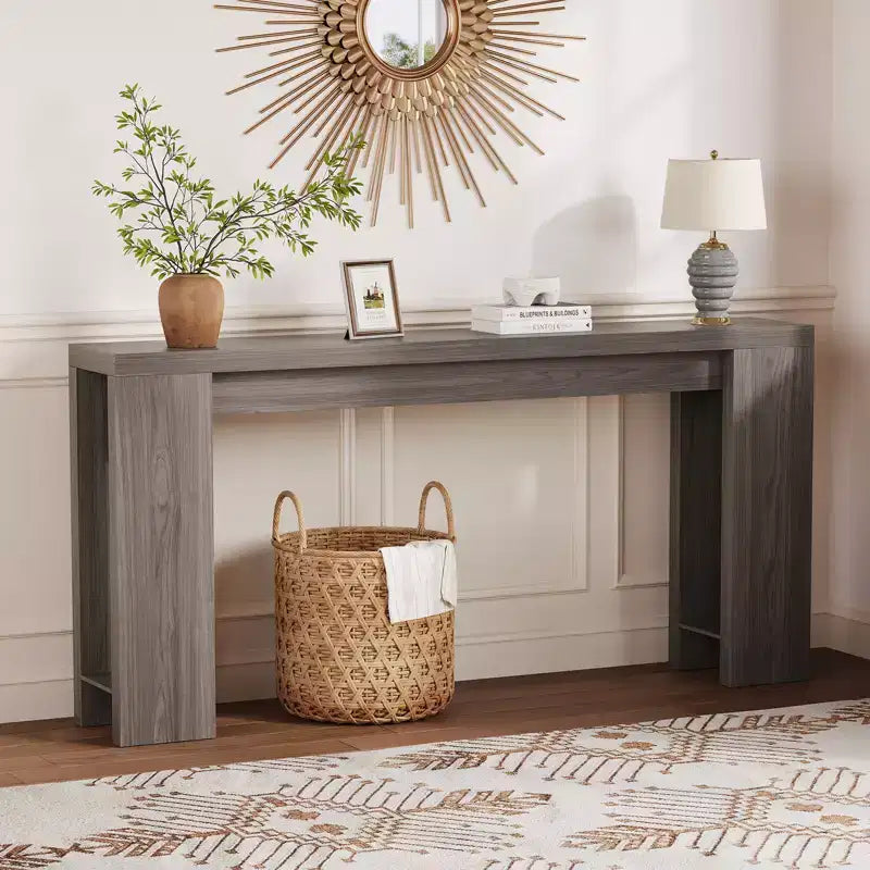 70.9inch Long Console Tables, Farmhouse Narrow Entryway Table - Rustic Wooden Sofa Table Behind Couch for Living Room Entrance Hallway Foyer
