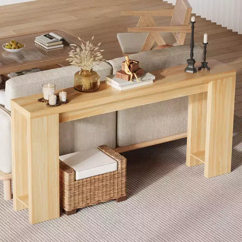 70.9inch Long Console Tables, Farmhouse Narrow Entryway Table - Rustic Wooden Sofa Table Behind Couch for Living Room Entrance Hallway Foyer