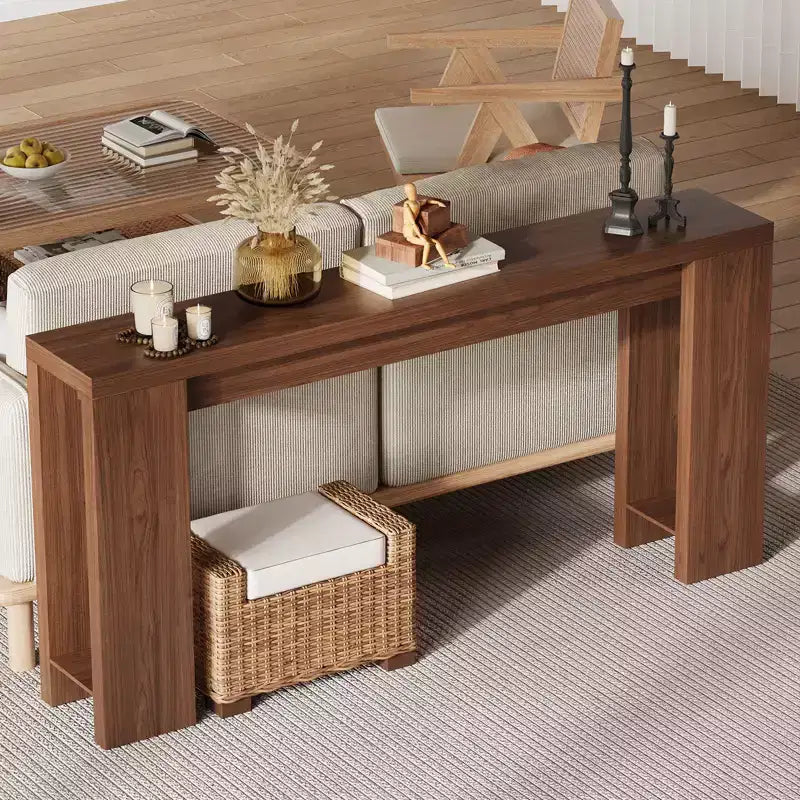 70.9inch Long Console Tables, Farmhouse Narrow Entryway Table - Rustic Wooden Sofa Table Behind Couch for Living Room Entrance Hallway Foyer