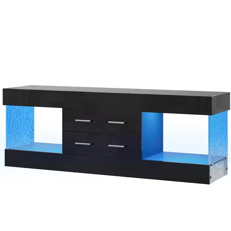 Bestier 22''Tall TV Stand with Storage Shelves & Drawers, 60''LED Gaming Entertainment Center Medium Console for 32/43/55/65 TV