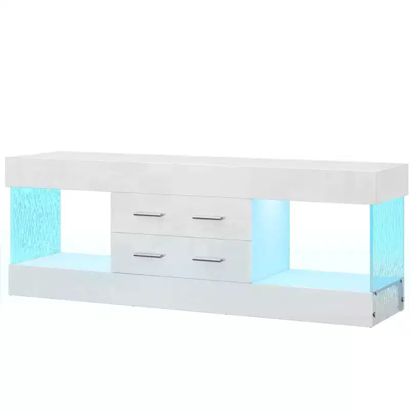 Bestier 22''Tall TV Stand with Storage Shelves & Drawers, 60''LED Gaming Entertainment Center Medium Console for 32/43/55/65 TV
