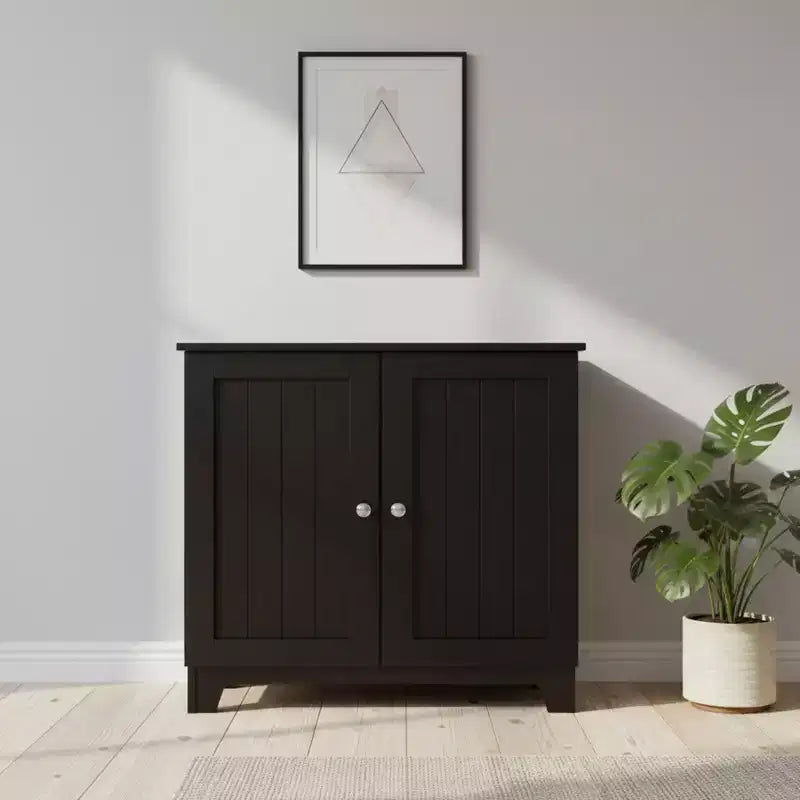Redmon Contemporary Double Door Cabinet, Modern Wooden Furniture, Espresso