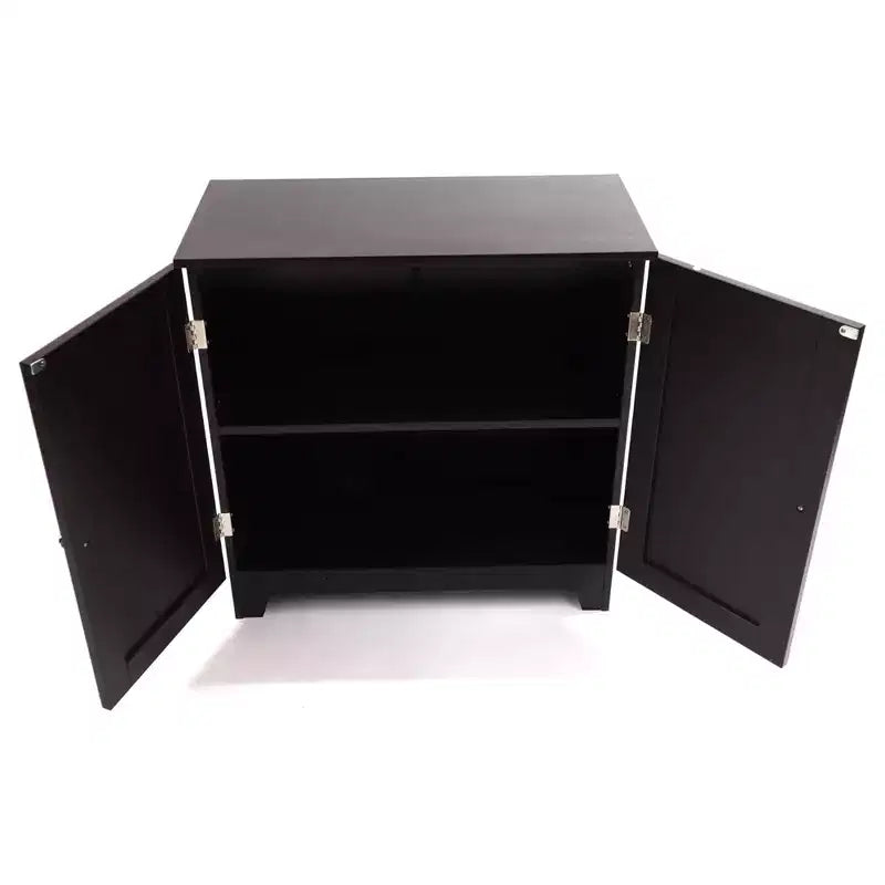 Redmon Contemporary Double Door Cabinet, Modern Wooden Furniture, Espresso