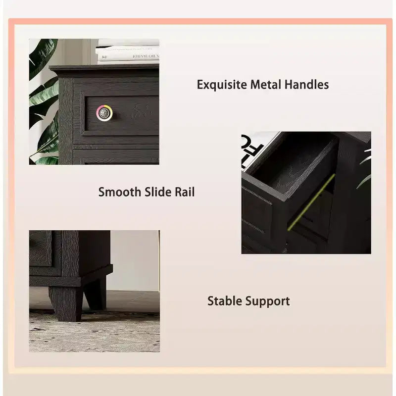 7 Drawer Dresser, Large Wooden Storage Chest of Drawers, 47 Wide Dresser TV Stand, Drawer Organizer for Bedroom, Living Room, Hallway, Entryway