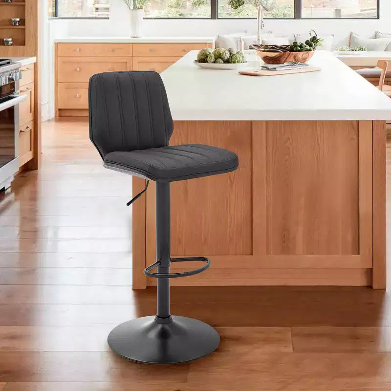 Sabine Adjustable Barstool with Faux Leather - Armen Living