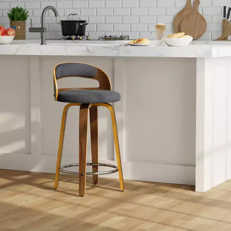 eLuxury Modern Upholstered Swivel Dining Chairs