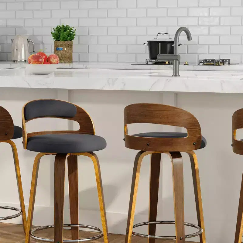 eLuxury Modern Upholstered Swivel Dining Chairs