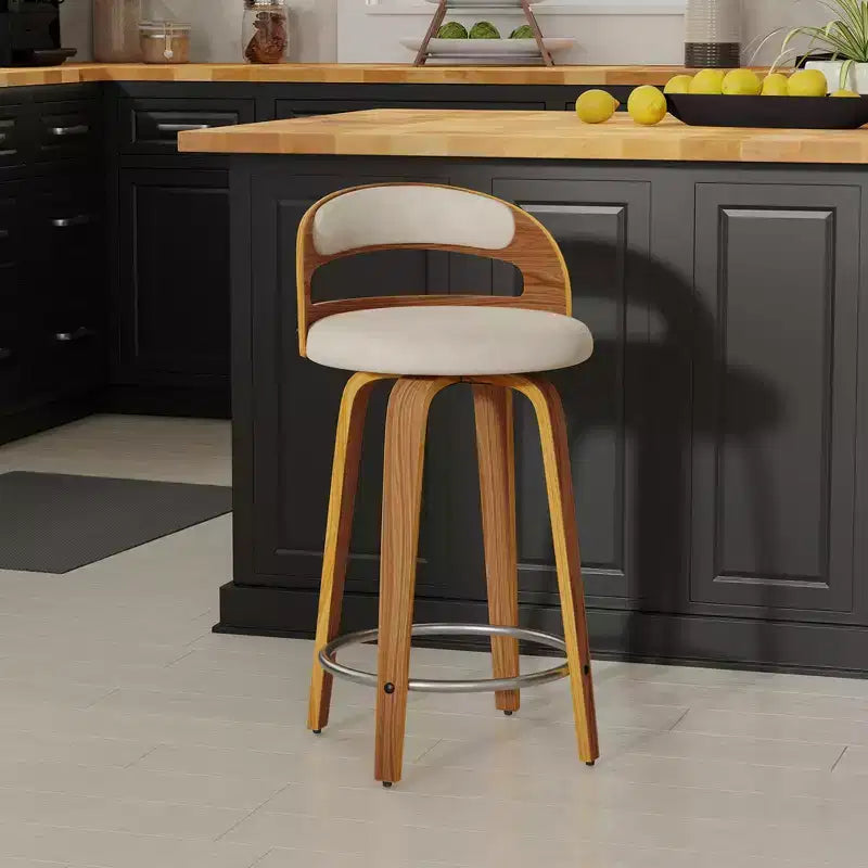 eLuxury Modern Upholstered Swivel Dining Chairs