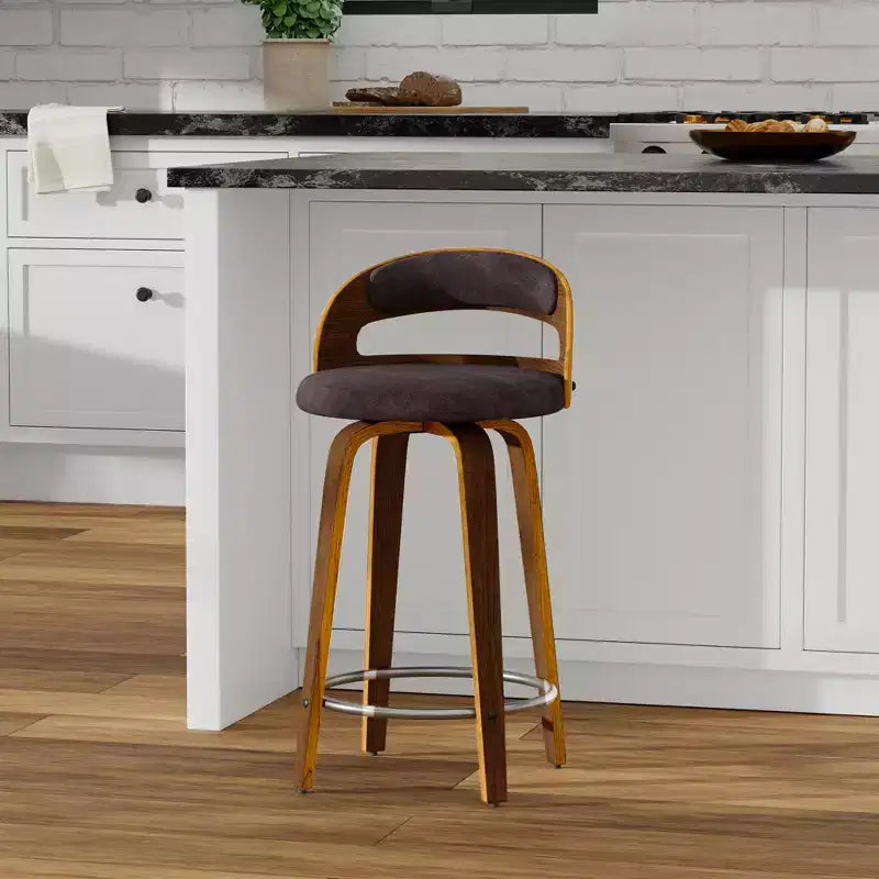 eLuxury Modern Upholstered Swivel Dining Chairs