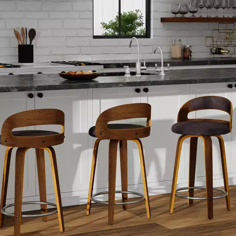 eLuxury Modern Upholstered Swivel Dining Chairs